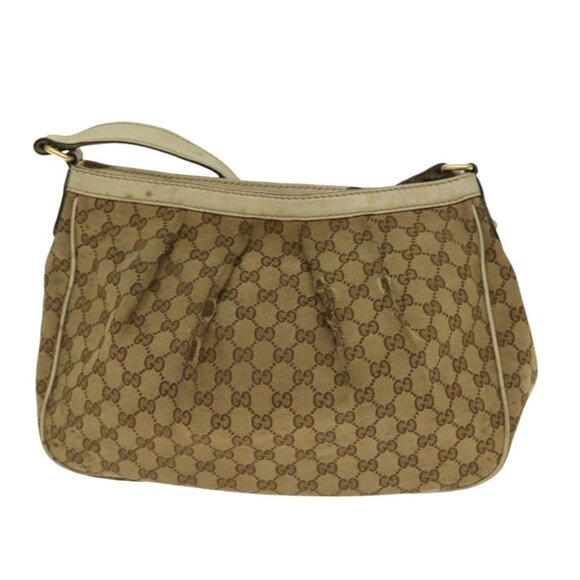 GUCCI GG Canvas Shoulder Bag Beige Gold - Picture 3 of 15